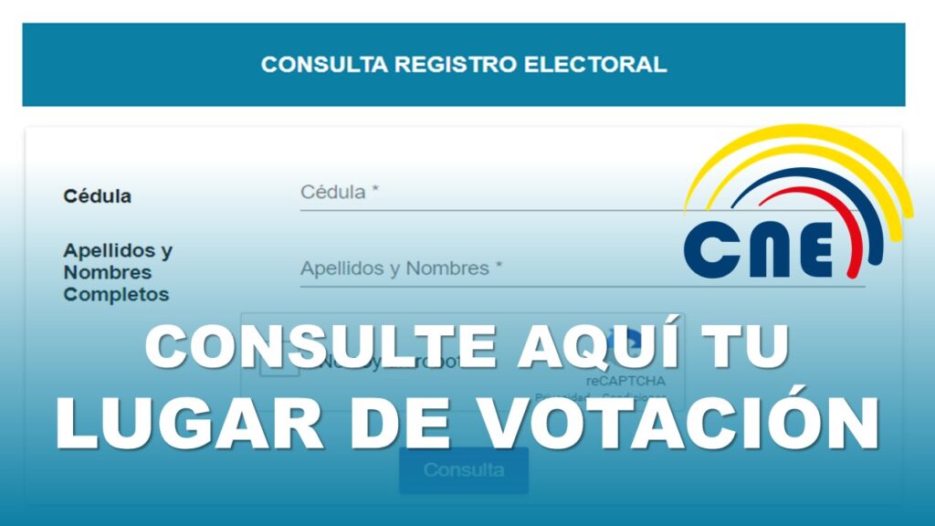 Consulte Aquí tu Lugar de Votación CNE