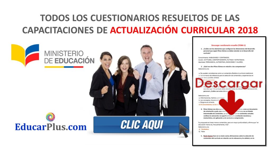 Todos los cuestionarios resueltos de las capacitaciones de Actualización Curricular 2018