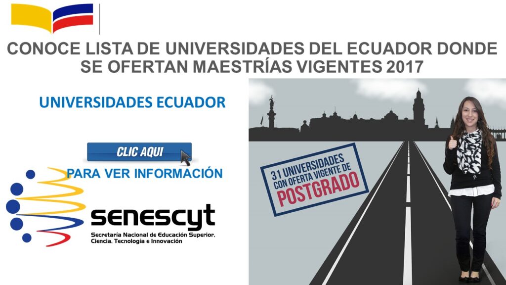 Conoce lista de Universidades del Ecuador donde se ofertan maestrías