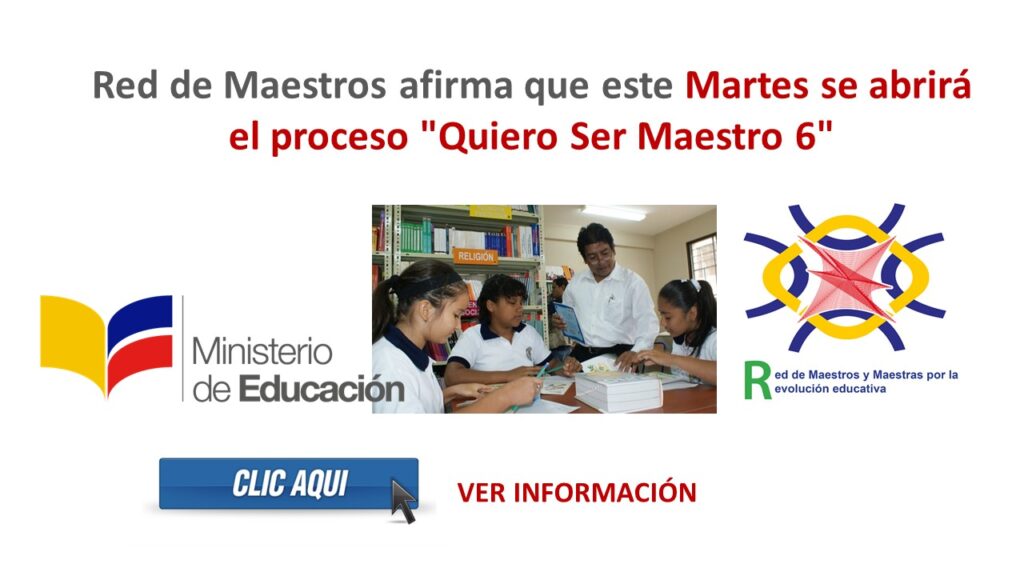 Red de Maestros afirma que este Martes se abrirá el proceso "Quiero Ser Maestro 6"