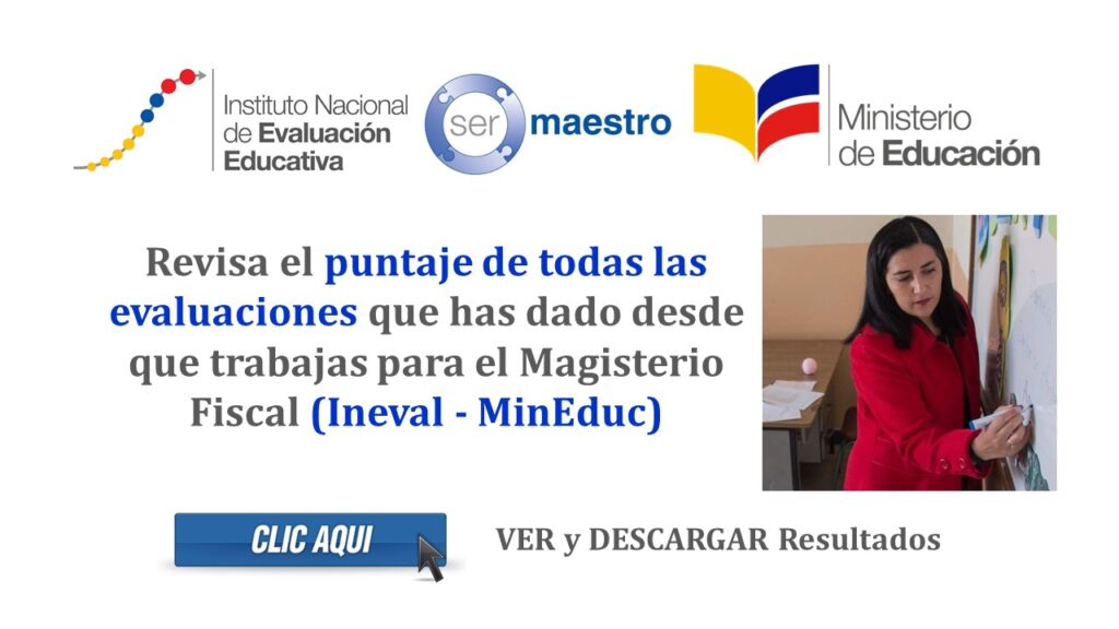 Revisa el puntaje de todas las evaluaciones que has dado desde que trabajas para el Magisterio Fiscal (Ineval - MinEduc)