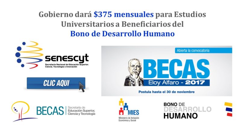 Gobierno dará $375 mensuales para Estudios Universitarios a Beneficiarios del Bono