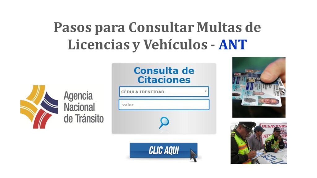 Pasos para Consultar Multas de Licencias y Vehículos - ANT