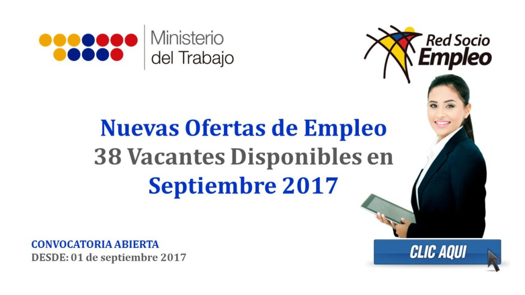 Nuevas Ofertas de Empleo (38 Vacantes Disponibles en Septiembre 2017)