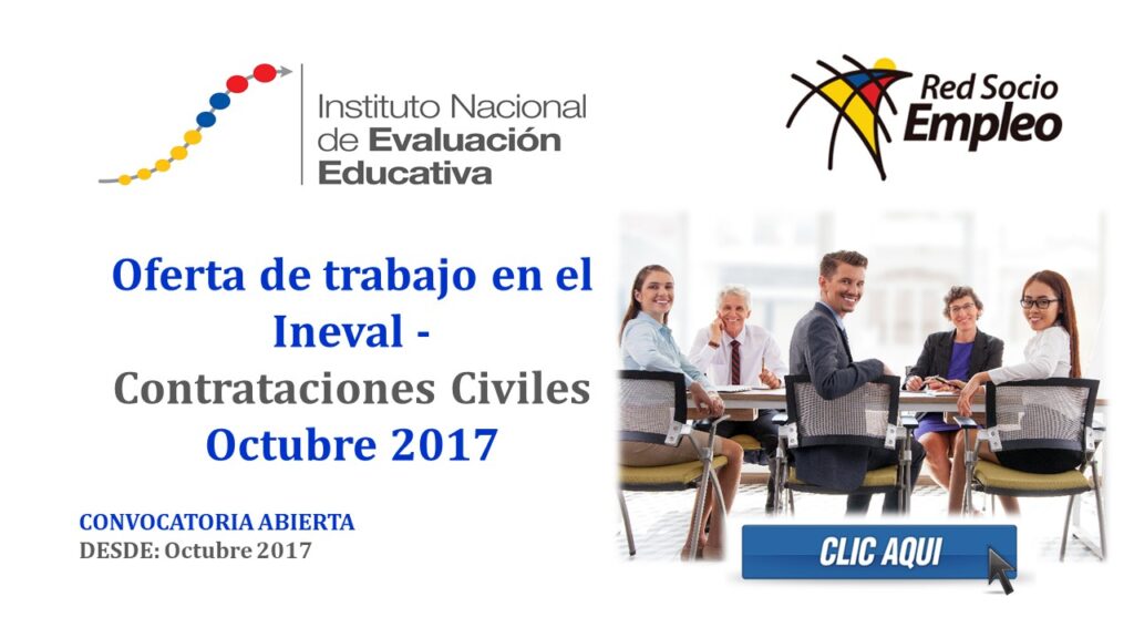 Oferta de trabajo en el Ineval - Contrataciones Civiles Octubre 2017