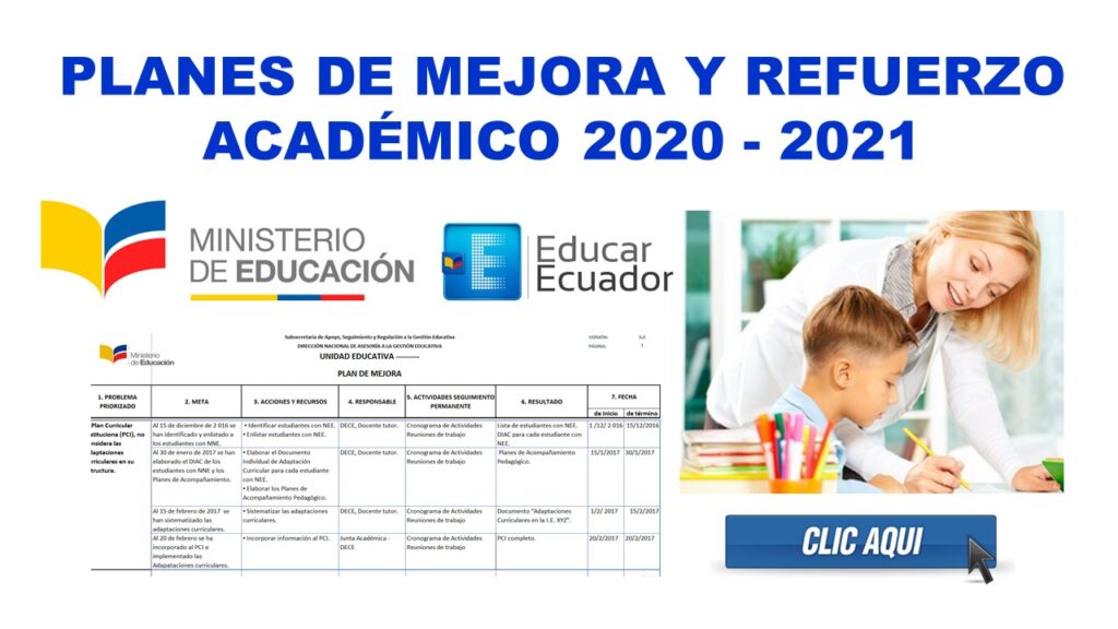 Planes de Mejora y Refuerzo Académico para Descargar 2020