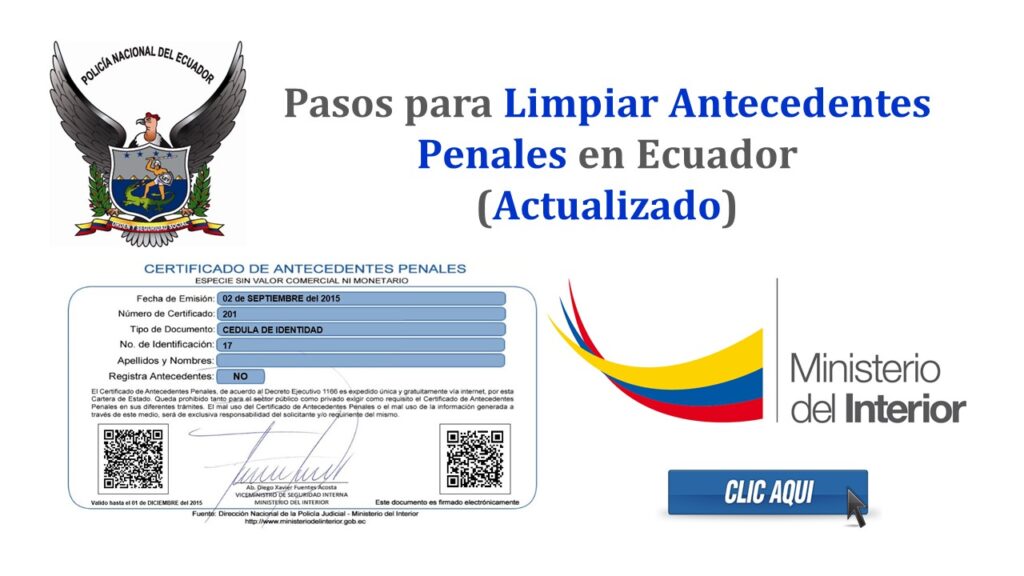 Pasos para Limpiar Antecedentes Penales en Ecuador - Ministerio del Interior