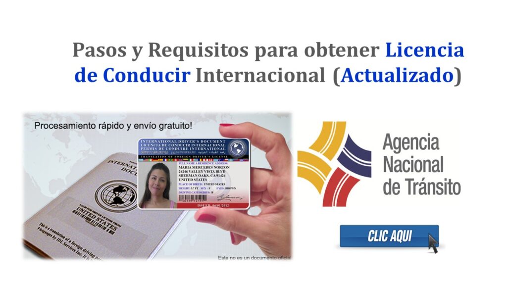 Pasos y Requisitos para obtener Licencia de Conducir Internacional - ANT