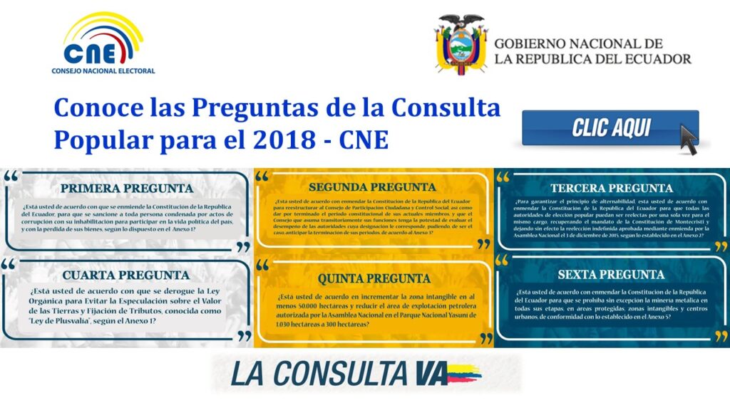 Conoce las Preguntas de la Consulta Popular para el 2018 - CNE