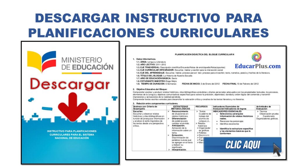 Descargar Instructivo para Planificaciones Curriculares - Ministerio de Educación 1