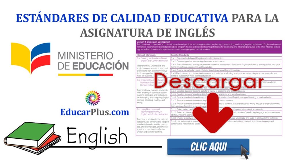 Estándares de Calidad Educativa para la Asignatura de Inglés - Ministerio de Educación