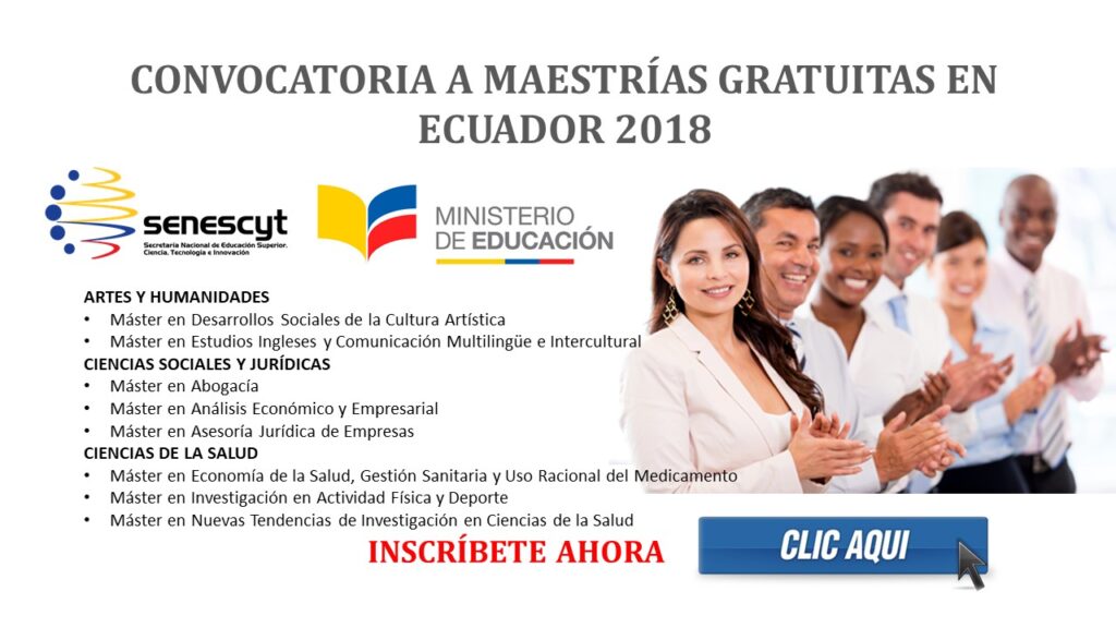 Convocatoria a Maestrías Gratuitas en Ecuador 2018