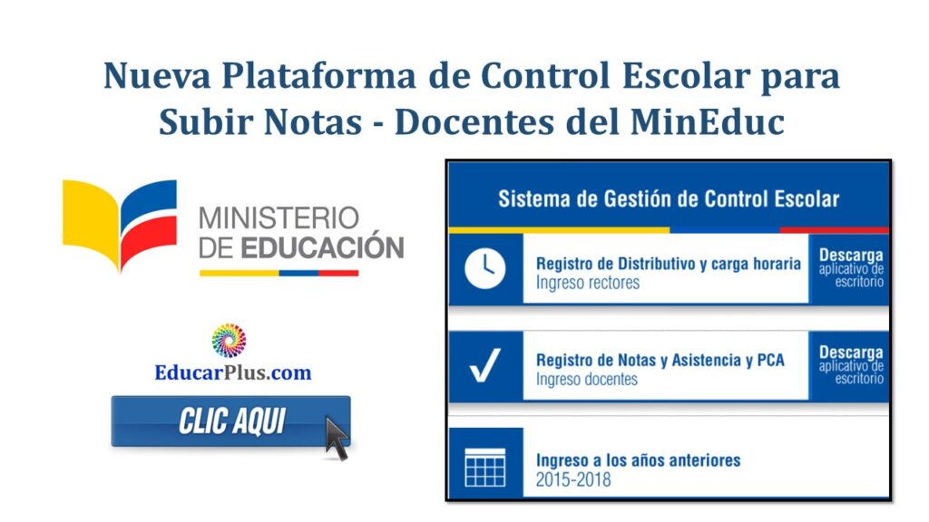 Nueva Plataforma de Control Escolar para Subir Notas - Docentes del MinEduc