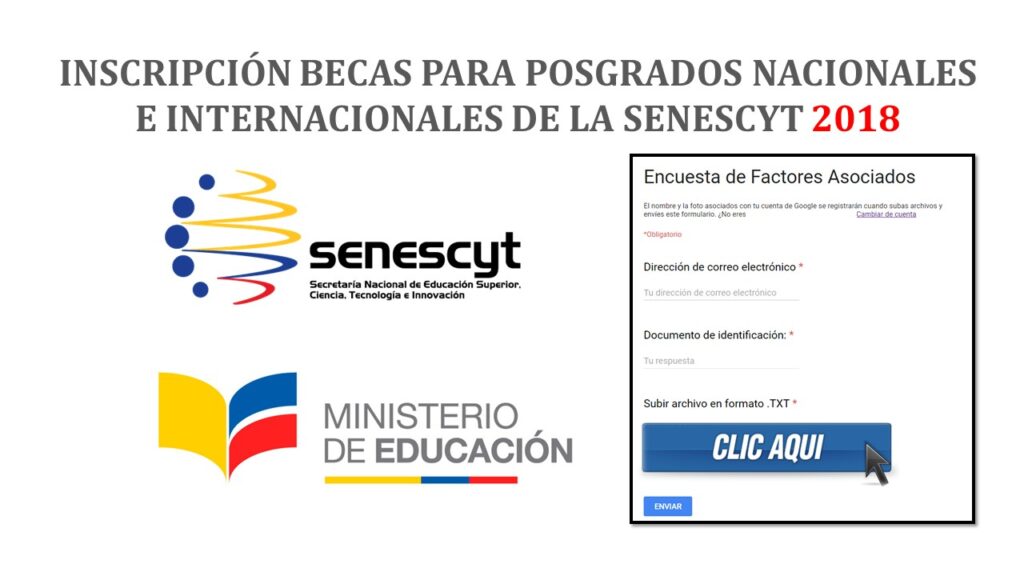 Inscripción Becas para Posgrados Nacionales e Internacionales de la Senescyt 2018