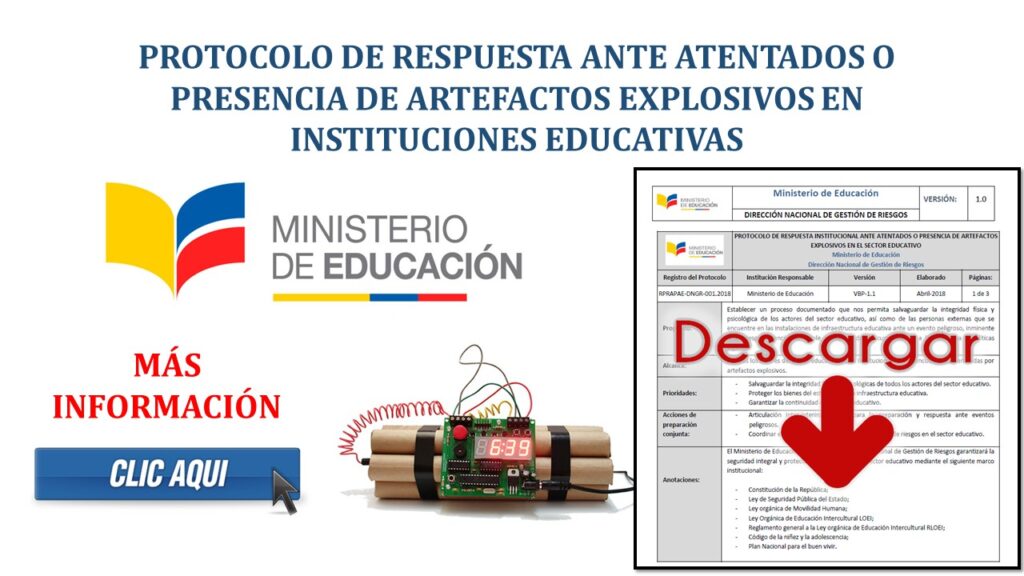 Protocolo de Respuesta ante Atentados o Presencia de Artefactos Explosivos en Instituciones Educativas