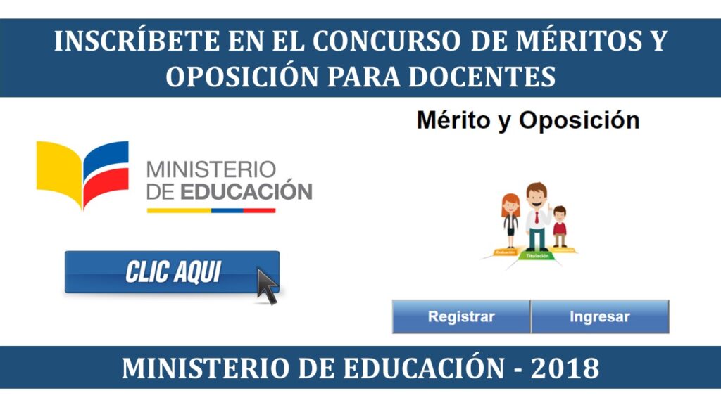 Inscríbete en el Concurso de Méritos y Oposición 2018 para Docentes - Ministerio de Educación