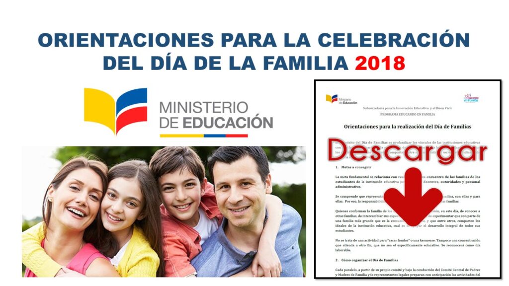 Orientaciones para la celebración del Día de la Familia - Ministerio de Educación 2018