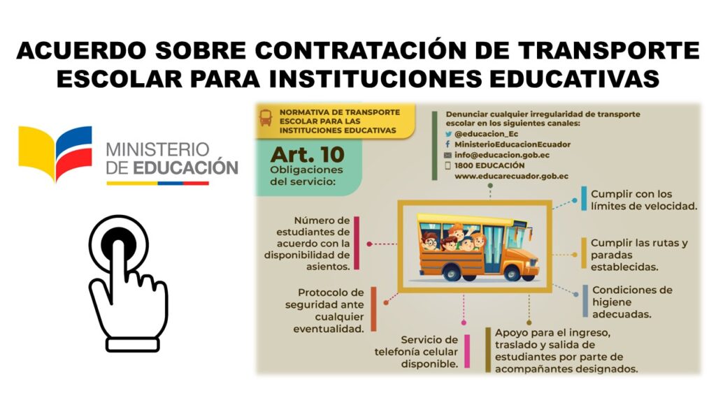 Acuerdo sobre Contratación de Transporte Escolar para Instituciones Educativas