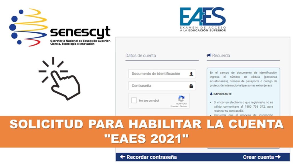 Solicitud para Habilitar la Cuenta EAES 2021