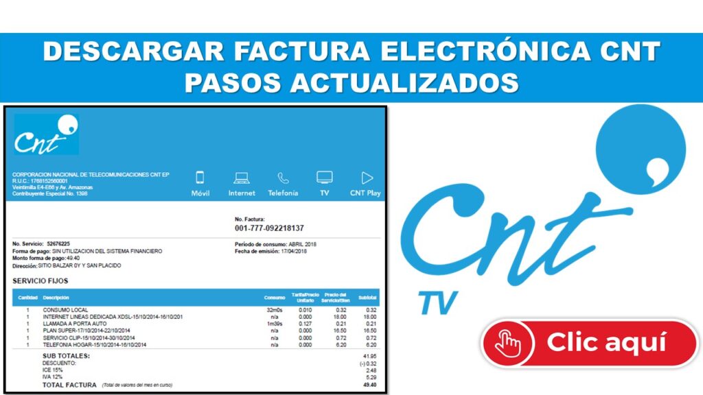 Descargar Factura Electrónica CNT – Pasos Actualizados 2