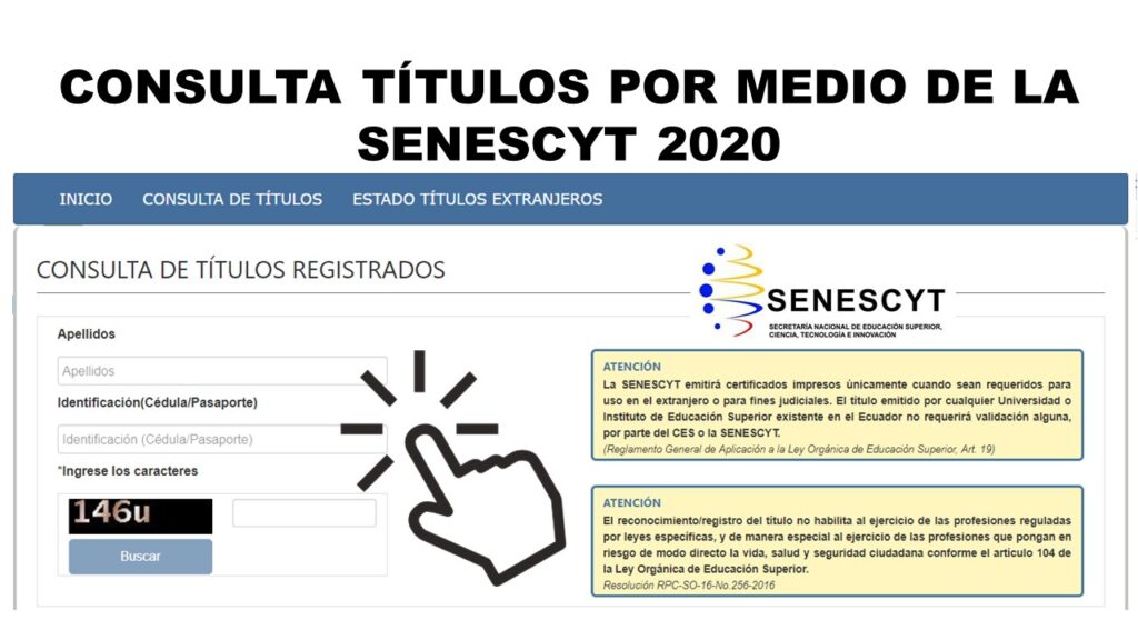 CONSULTA TÍTULOS POR MEDIO DE LA SENESCYT 2020