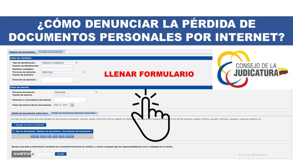 Cómo denunciar la pérdida de Documentos Personales por INTERNET