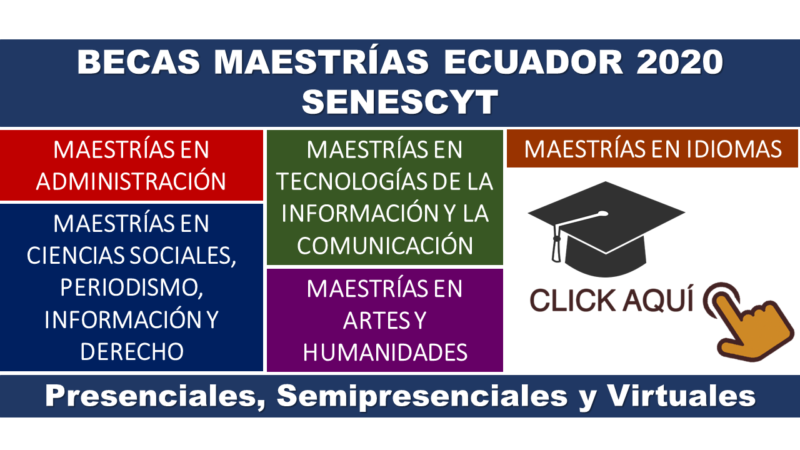 Becas Maestrías en Ecuador de la Senescyt (Presenciales, Semipresenciales y Virtuales)