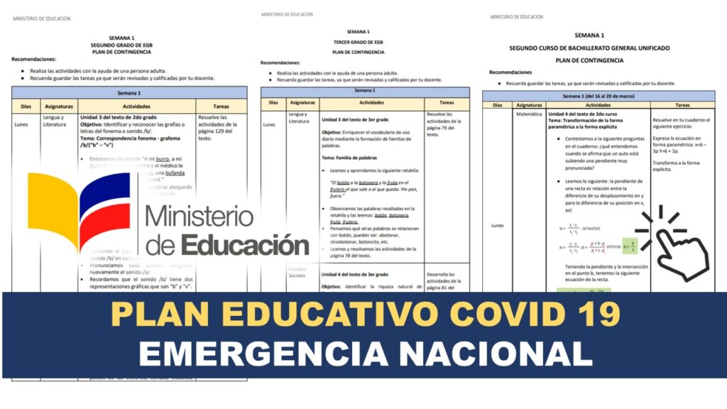 Plan Educativo del MinEduc por Emergencia Nacional