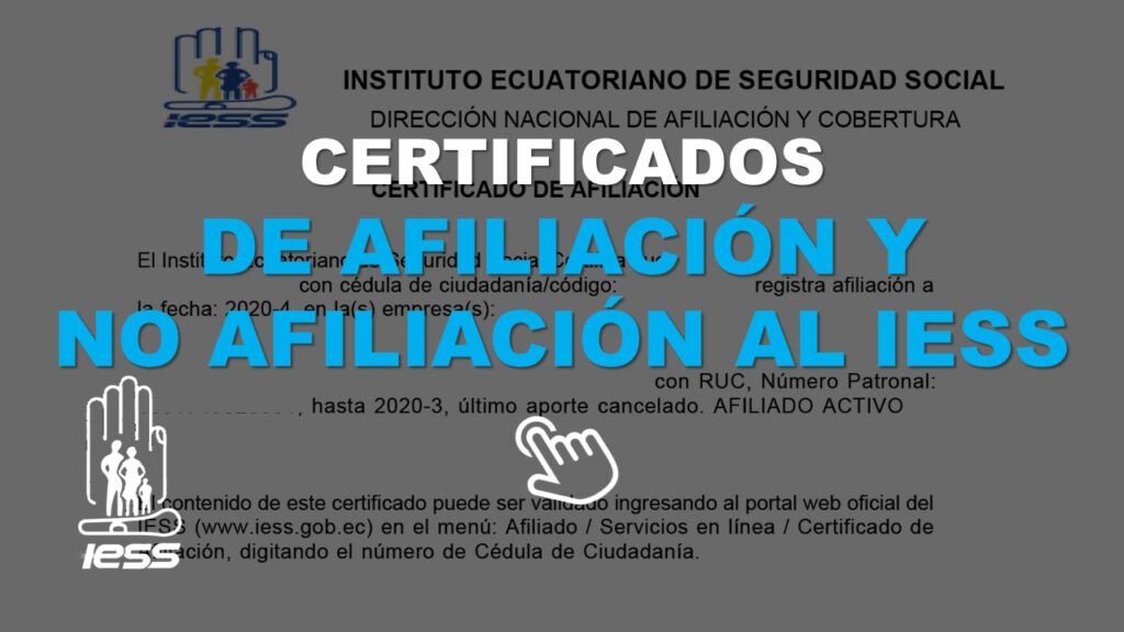 Certificados de Afiliación y No Afiliación al IESS