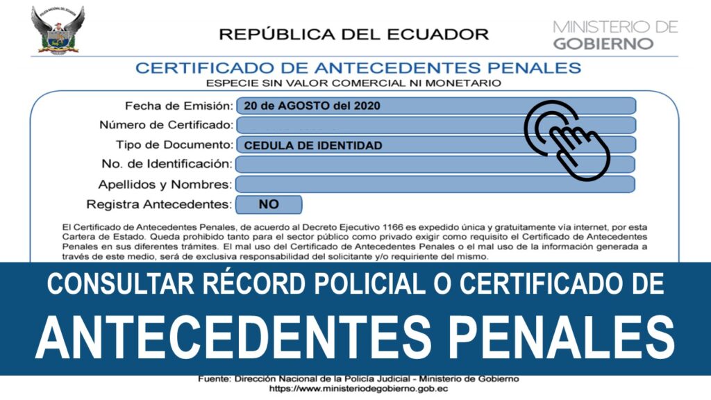 Consultar Récord Policial o Certificado de Antecedentes Penales
